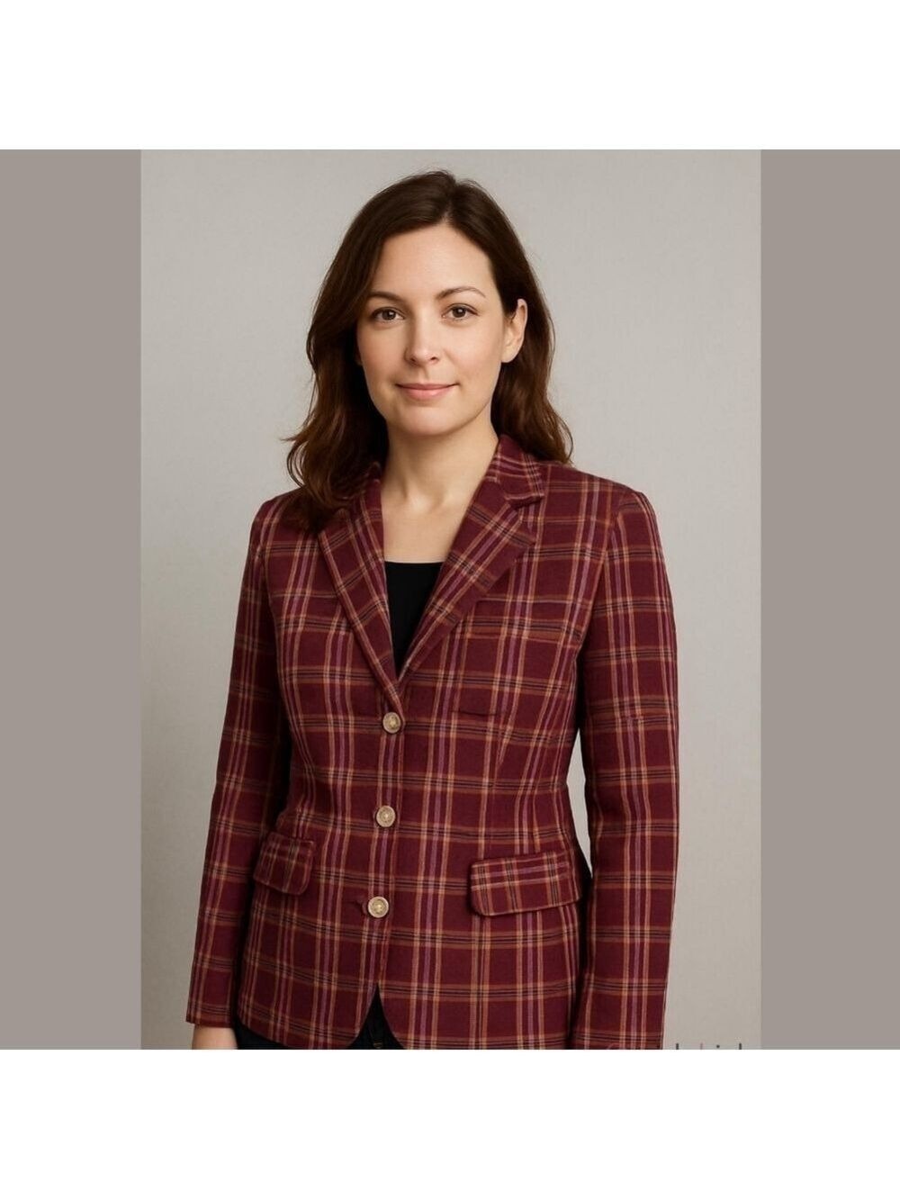 NWY Buffalo David Bitton jacket, maroon w/multicolored plaid, size M